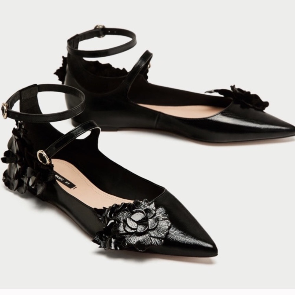 Zara leather ballerinas